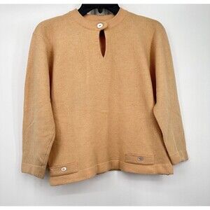 Women's Stix Baer & Fuller Beige  Angora ‎ Sweater crew neck  VTG Long Sleeves